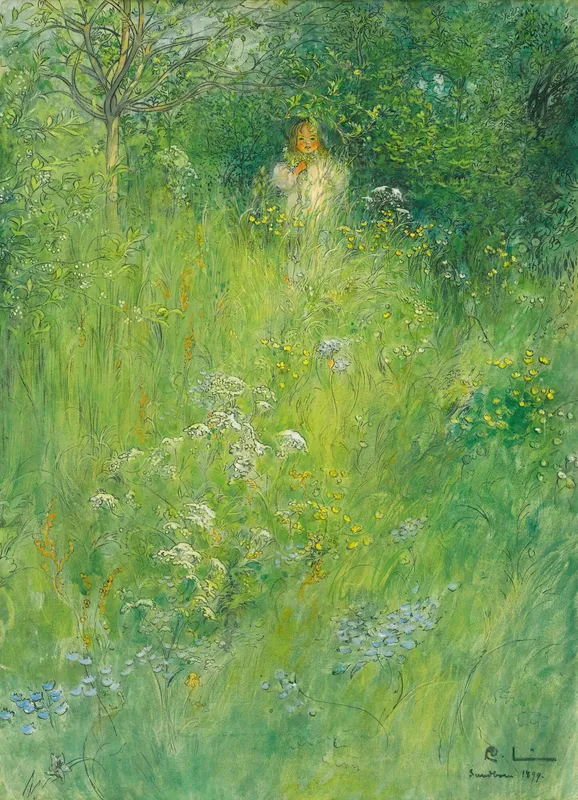 A Fairy (Kersti In The Meadow) (1899) by Carl Larsson